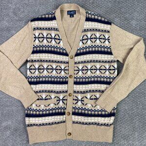 Vintage Arnold Palmer Fair Isle Cardigan Sweater Men's Medium Grandpa Grunge